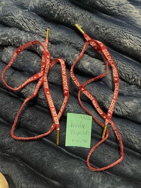 Red glitter logo Golden goose laces(laces only)
